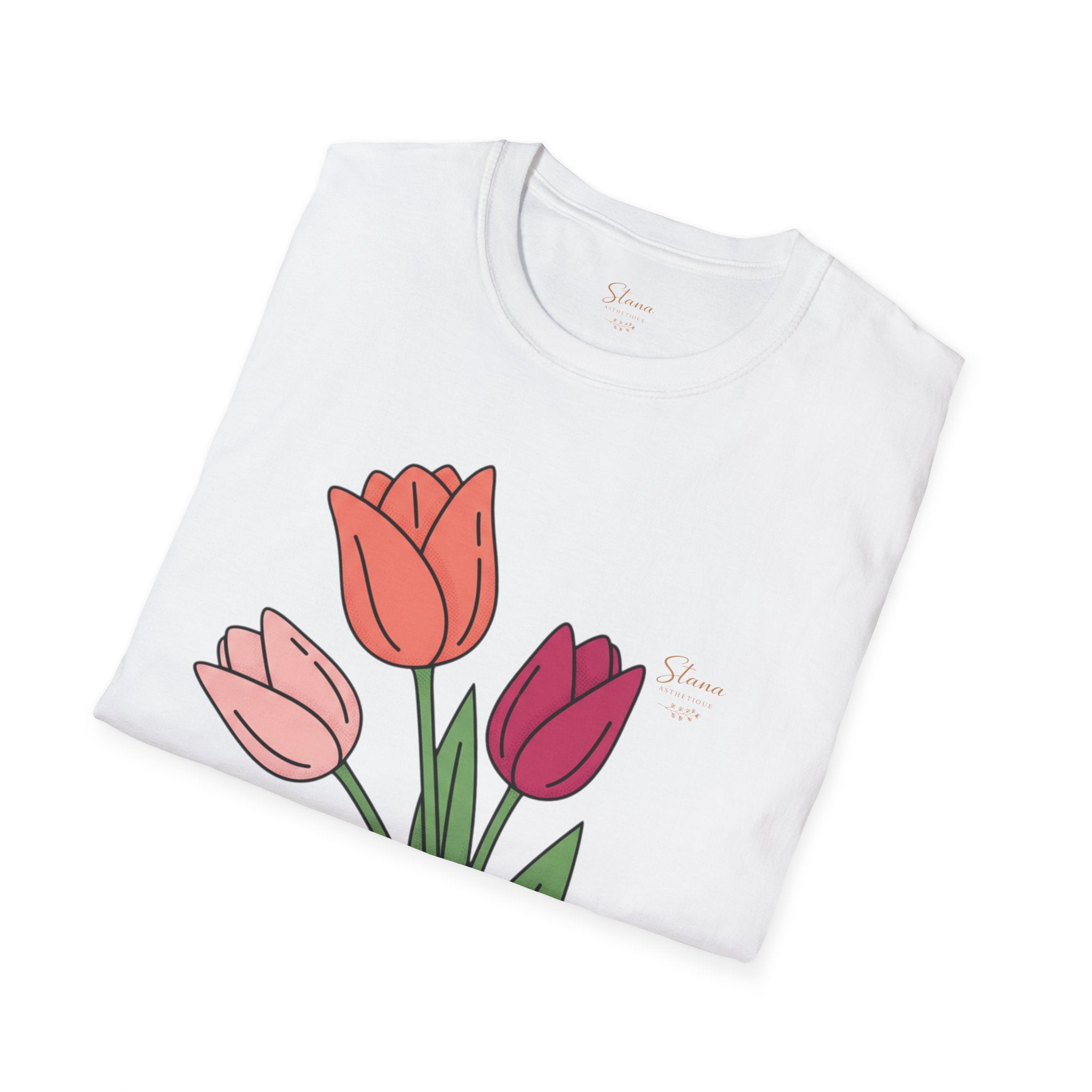 Tulip Bouquet T-Shirt — Simple Floral Graphic Tee