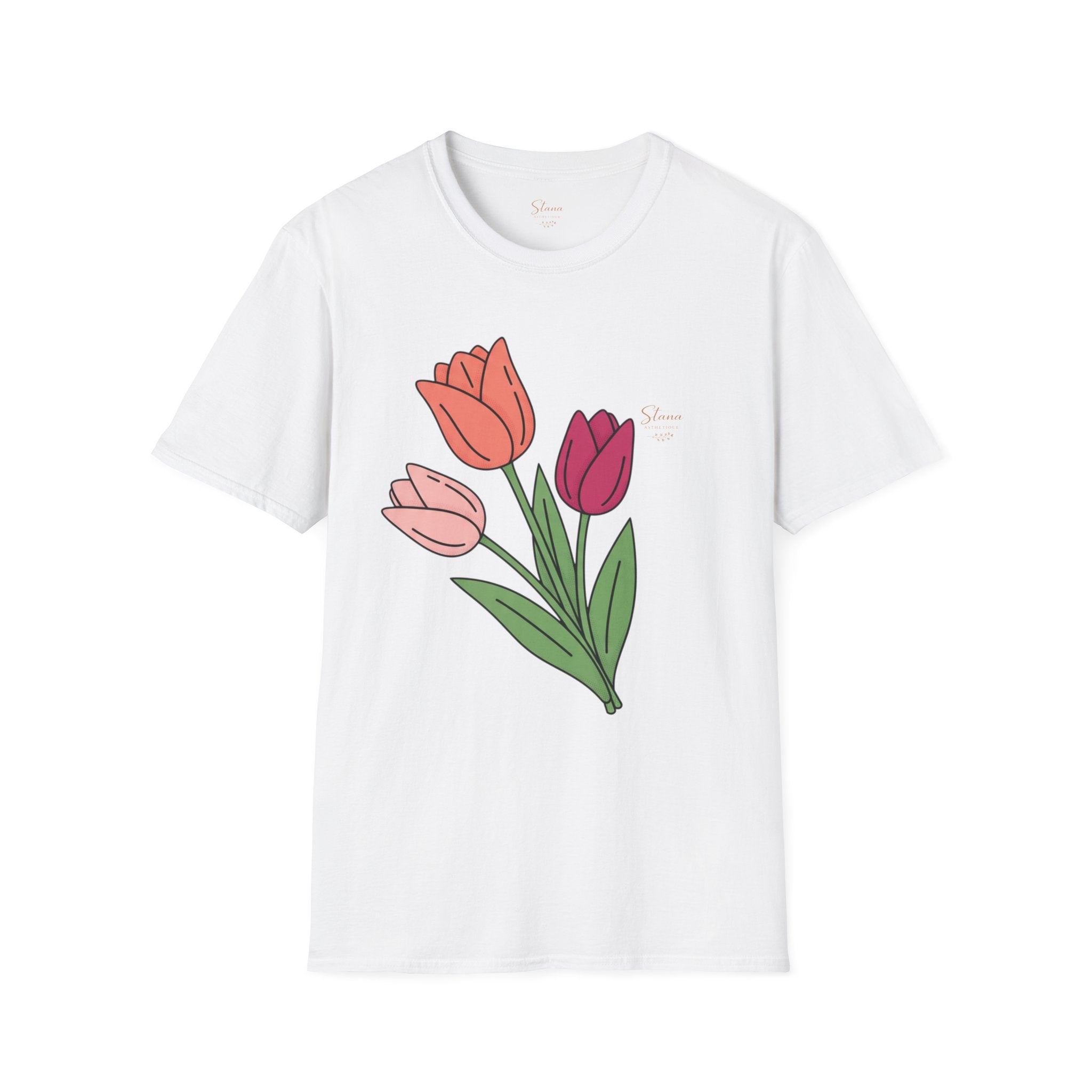 Tulip Bouquet T-Shirt — Simple Floral Graphic Tee