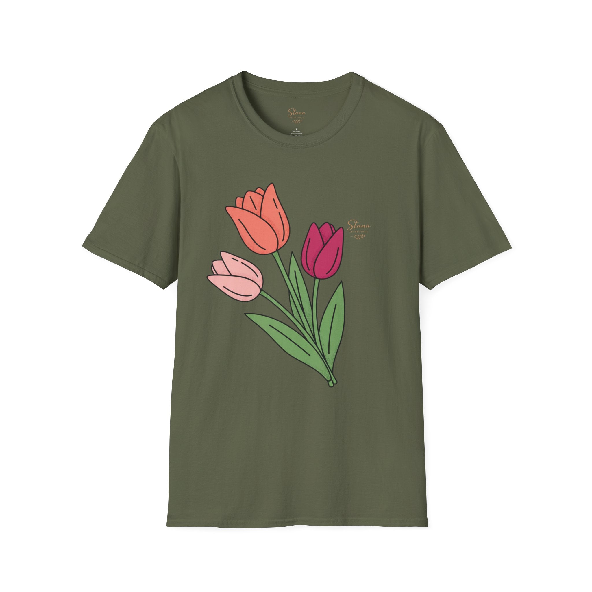 Tulip Bouquet T-Shirt — Simple Floral Graphic Tee