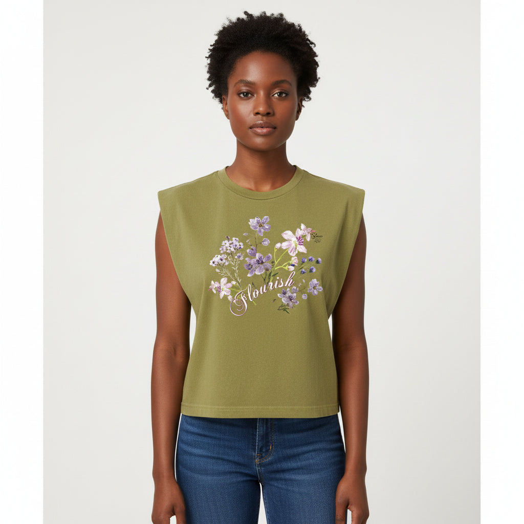 Flourish Tank-American Apparel Ladies' Garment Dyed Muscle Tank